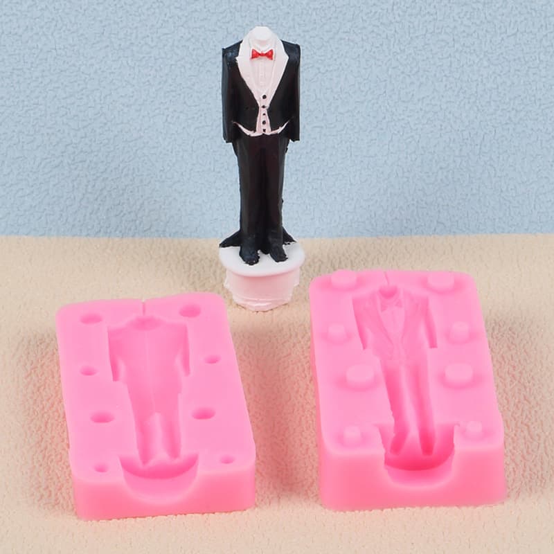 Miaochuang DIY Suit Tuxedo Chocolate Baking Mold Scented Candle Decoration Silicone Mold