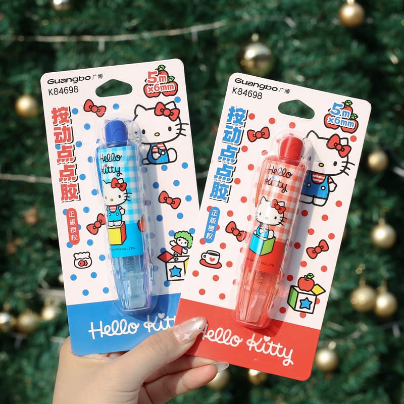 Sanrio push dot dispensing Hello Kitty series creative handmade dot-shaped double-sided adhesive dispensing pen for pasting stationery