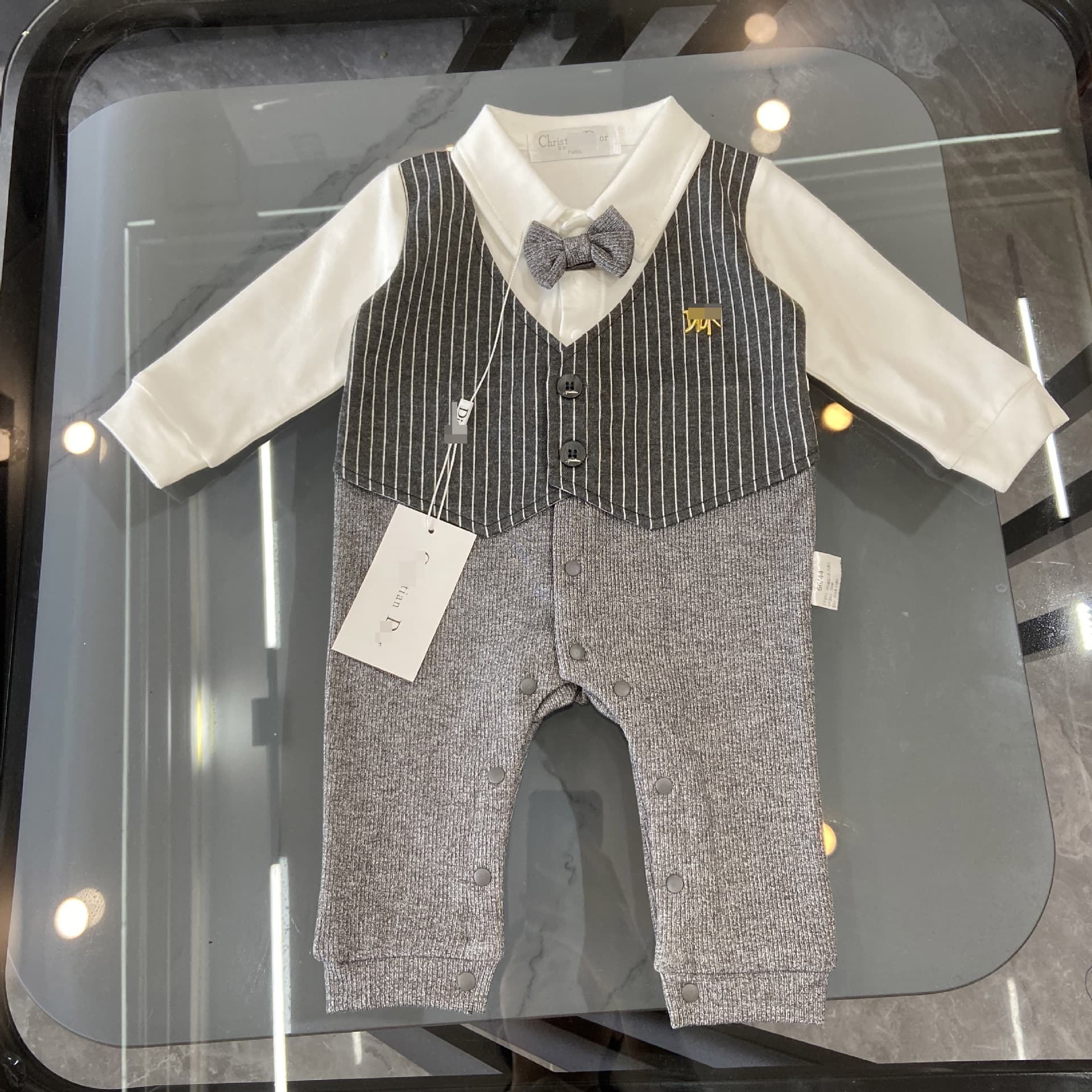 Baby Romper Autumn/Winter New Long Sleeve First Birthday Suit Stylish 100-Day Gentleman Baby Outfit Going Out Clothes Trendy