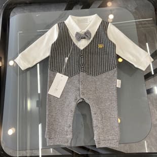 Baby Romper Autumn/Winter New Long Sleeve Birthday Suit Gentleman Baby Going-Out Outfit