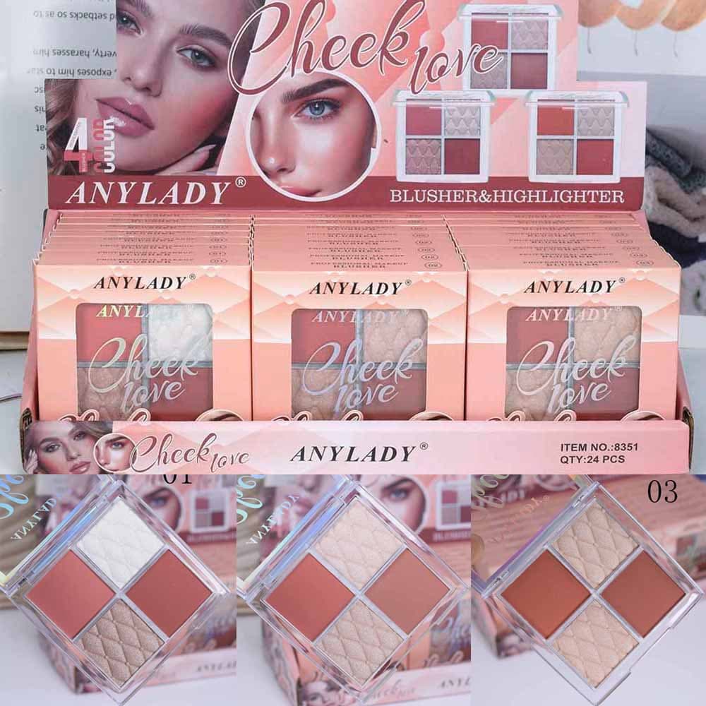 8351 new four-color blush highlight combination foreign trade [ANYLADY] highlight&blusher