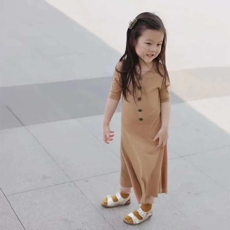 2024 New Mulberry Silk Cotton Short Sleeve Dress for Kids, Casual A-Line Skirt, Spring and Summer Thin Knit Dress for Girls