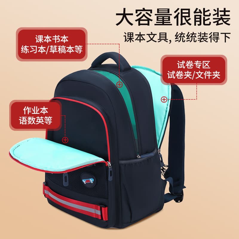 Girls' and Boys' Dirt-Resistant Spine-Protecting Lightweight 25L Backpack for Grades 3-6, Wholesale School Bag for Primary Students