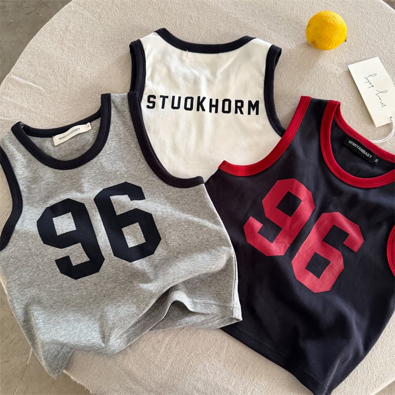 Children's Vest 2026 Squinting Eyes Summer New Product Digital Printing Vest for Boys and Girls, Baby Contrast Color Sleeveless Clothes Trendy