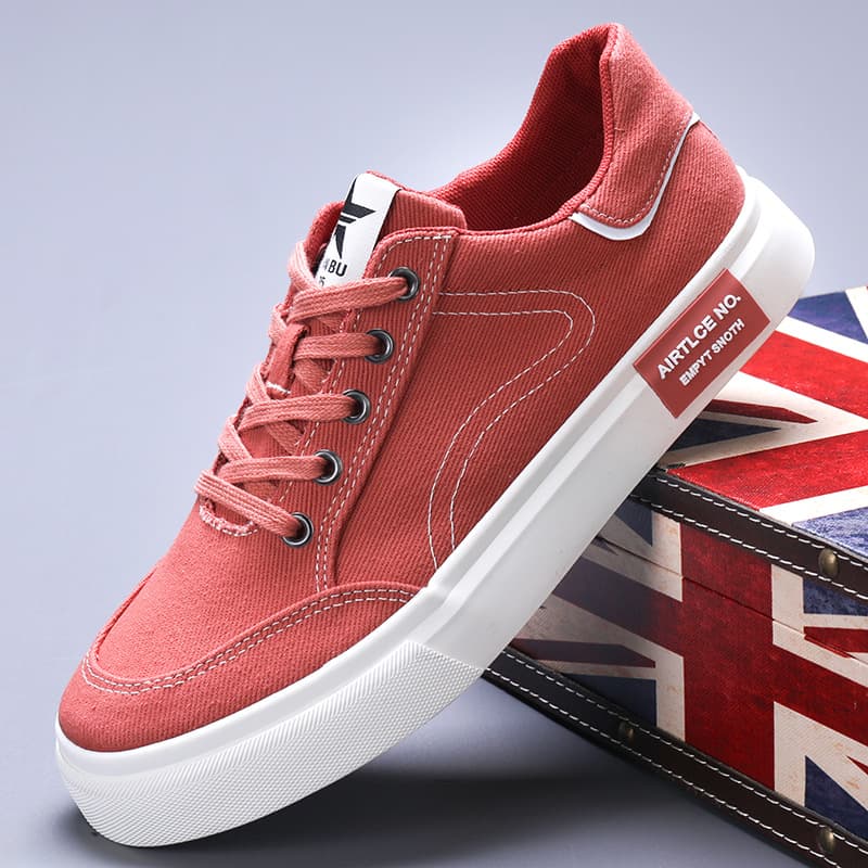 Flash Step 24121 Men's Canvas Shoes Fashionable Spring Trend Shoes Korean Style Trendy Breathable Casual Shoes Low-Top Flat Shoes