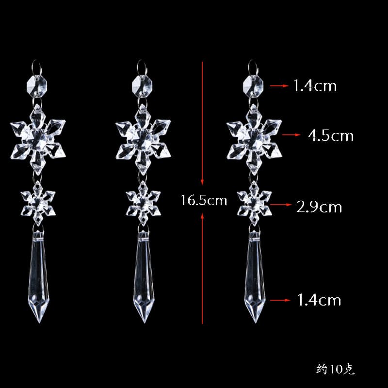 Popular export Christmas tree decorations, transparent snowflake icicle pendants, wedding and hotel decorations, acrylic crystal pendants
