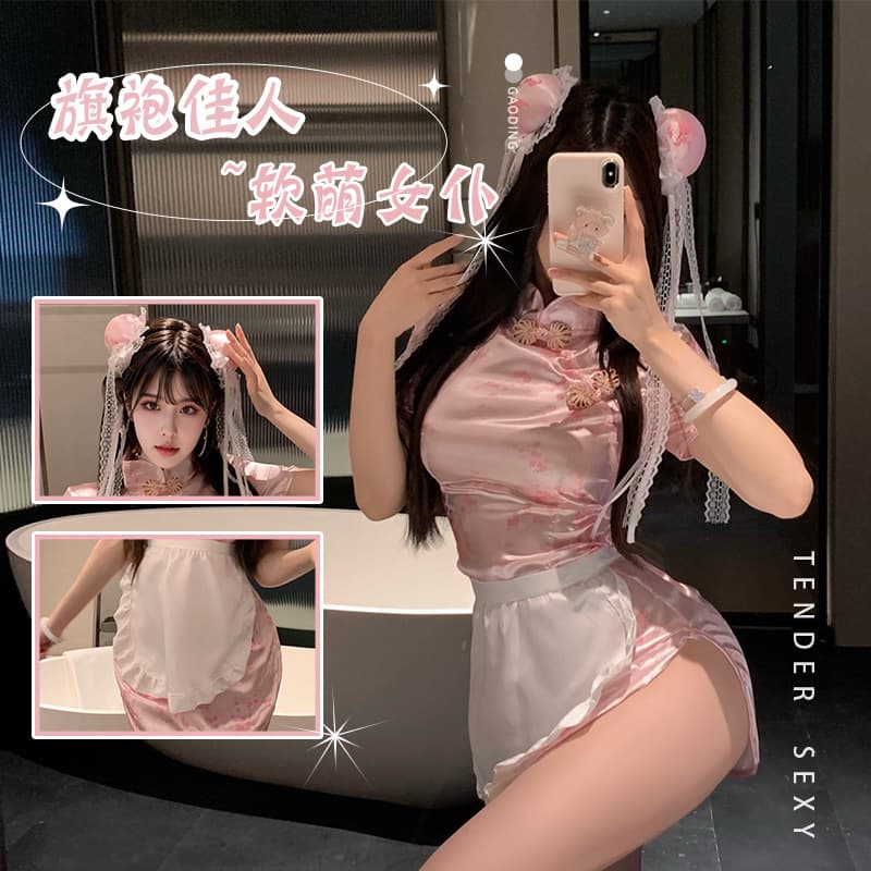 Mei Naier sexy lingerie Chinese girl cheongsam passionate no-take-off couple flirting temptation uniform cos role play