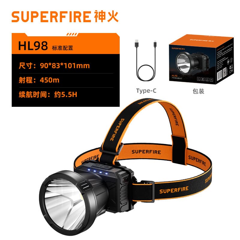 Shenhuo Headlamp Bright Long-Range Wearable Safety Helmet Mining Light LED Rechargeable Outdoor Floodlight Emergency Headlamp Wholesale