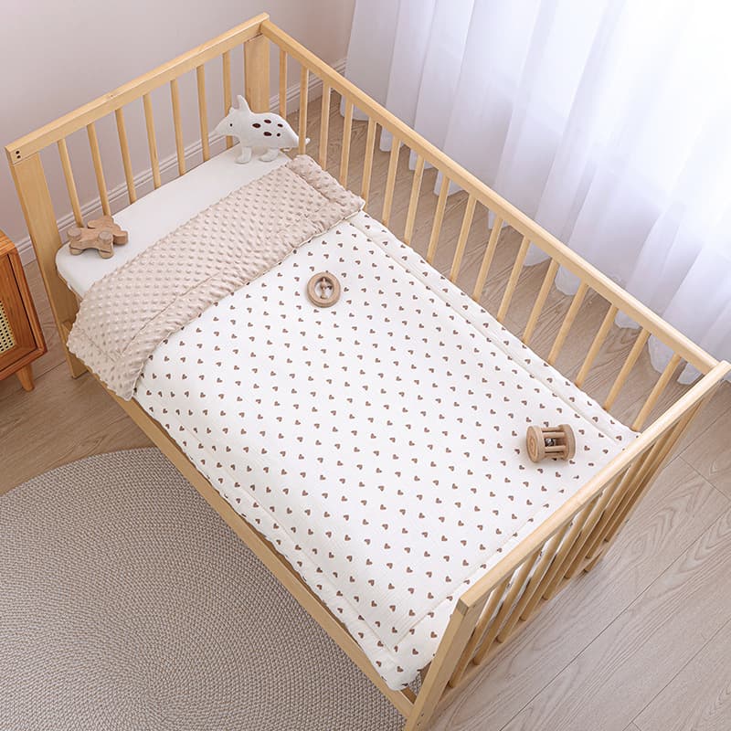 Baby Pure Cotton Gauze Mattress Pad, Kindergarten-Specific Thickened Plush Bean Nap Mat for Newborns