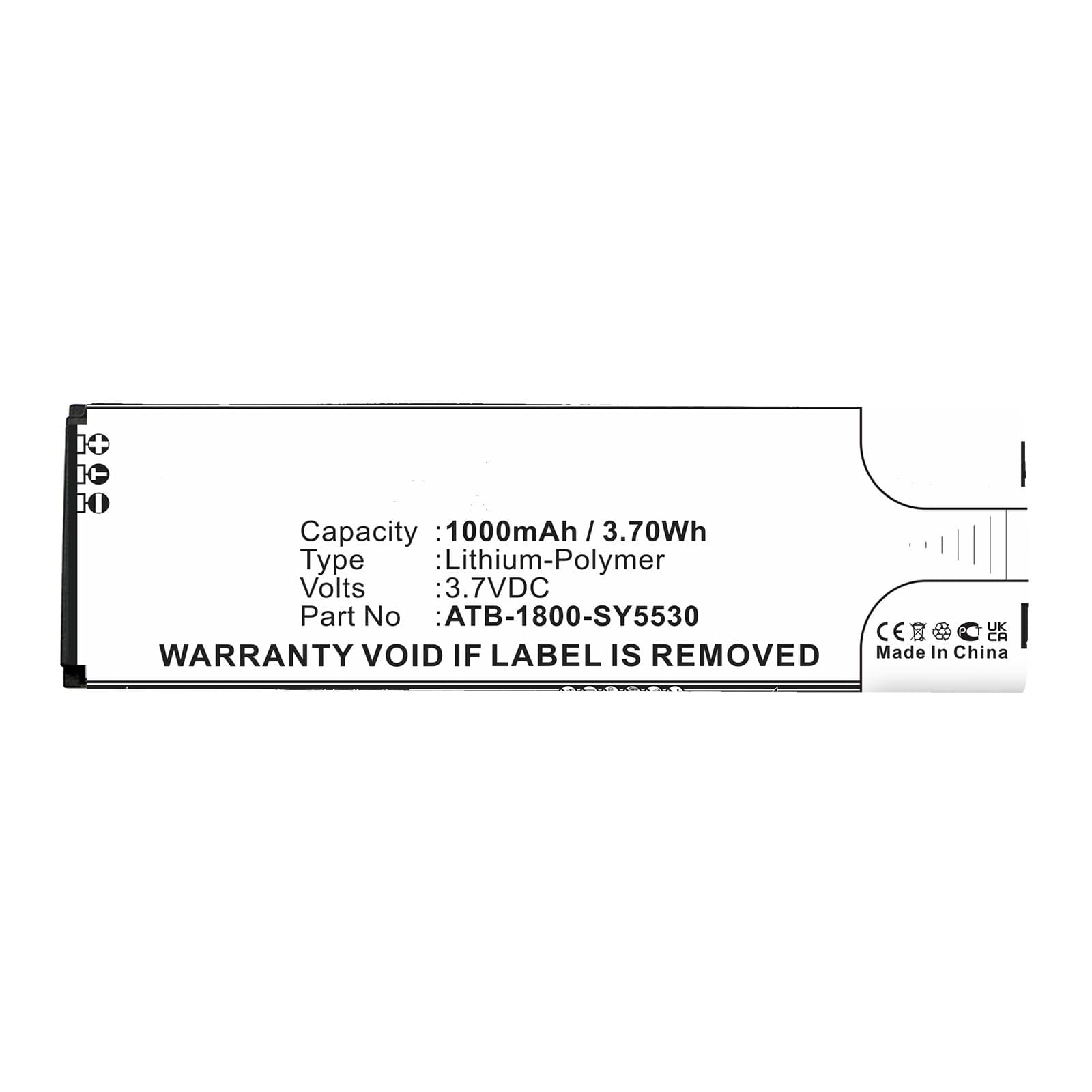 Battery RTI 40-210742-20 ATB-1800-SY5530 T2i T2X T3X T1 T2+