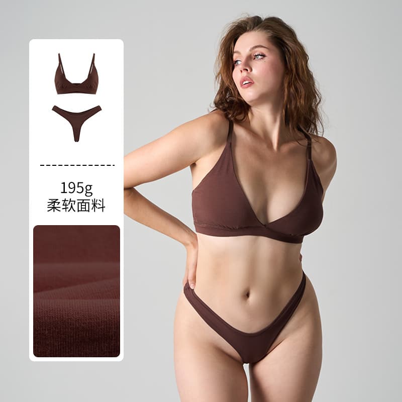 COTTON JERSEY Triangle Bralette Cotton Bra Set Quick-Dry Sports Bra Comfortable