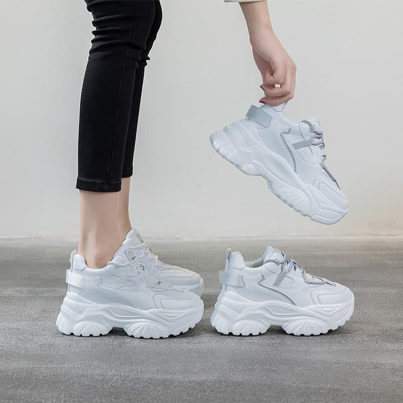 Dad Sneakers Women 2025 New Spring Autumn Internet Celebrity Hot Style Thick Sole Casual Sports Shoes Small Size Women's Shoes