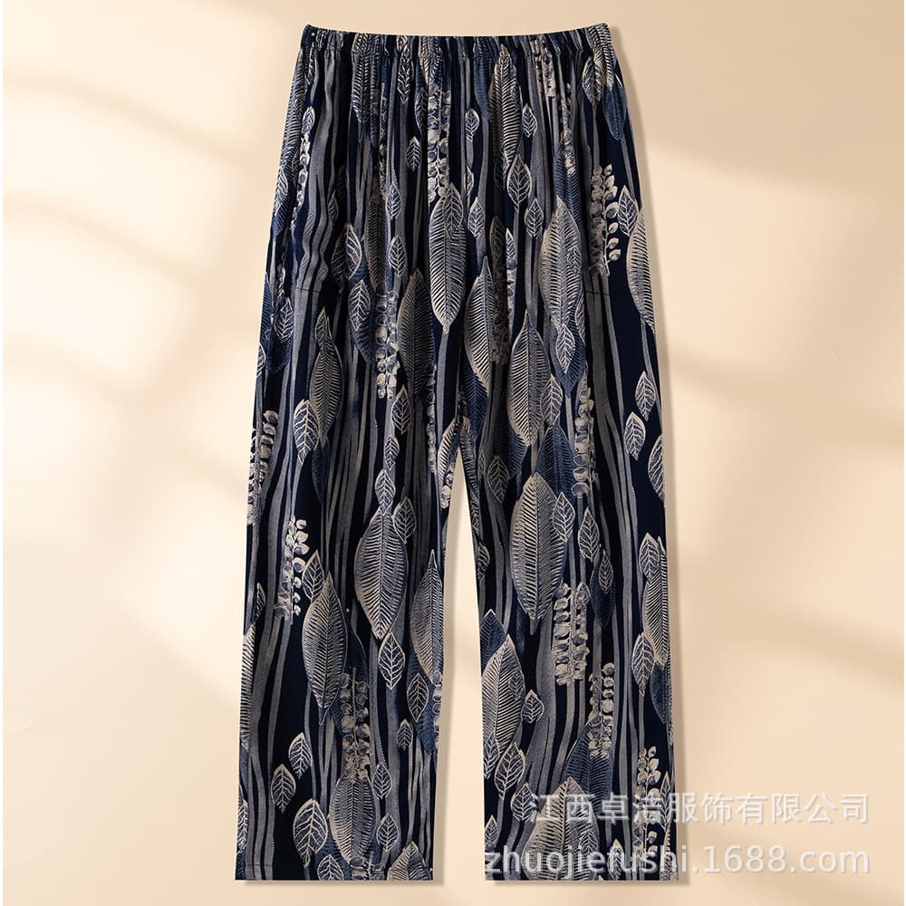 2025 New Style Double Pocket Cotton Silk Summer Mosquito-Repellent Pants for Middle-Aged and Elderly, Cool and Comfortable Casual Mother's Capri Pants