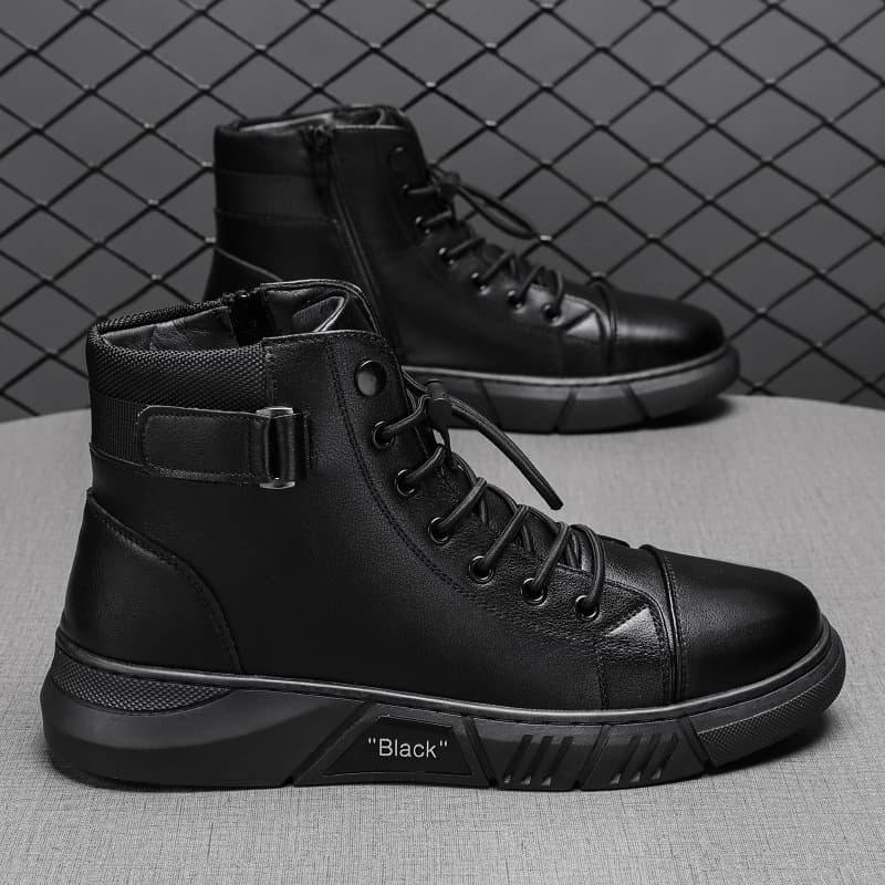 Men's Shoes 2024 British Martin Boots Men Solid Color Chelsea Boots Cross-border Export Extra Large Size Ankle Boots Factory Direct