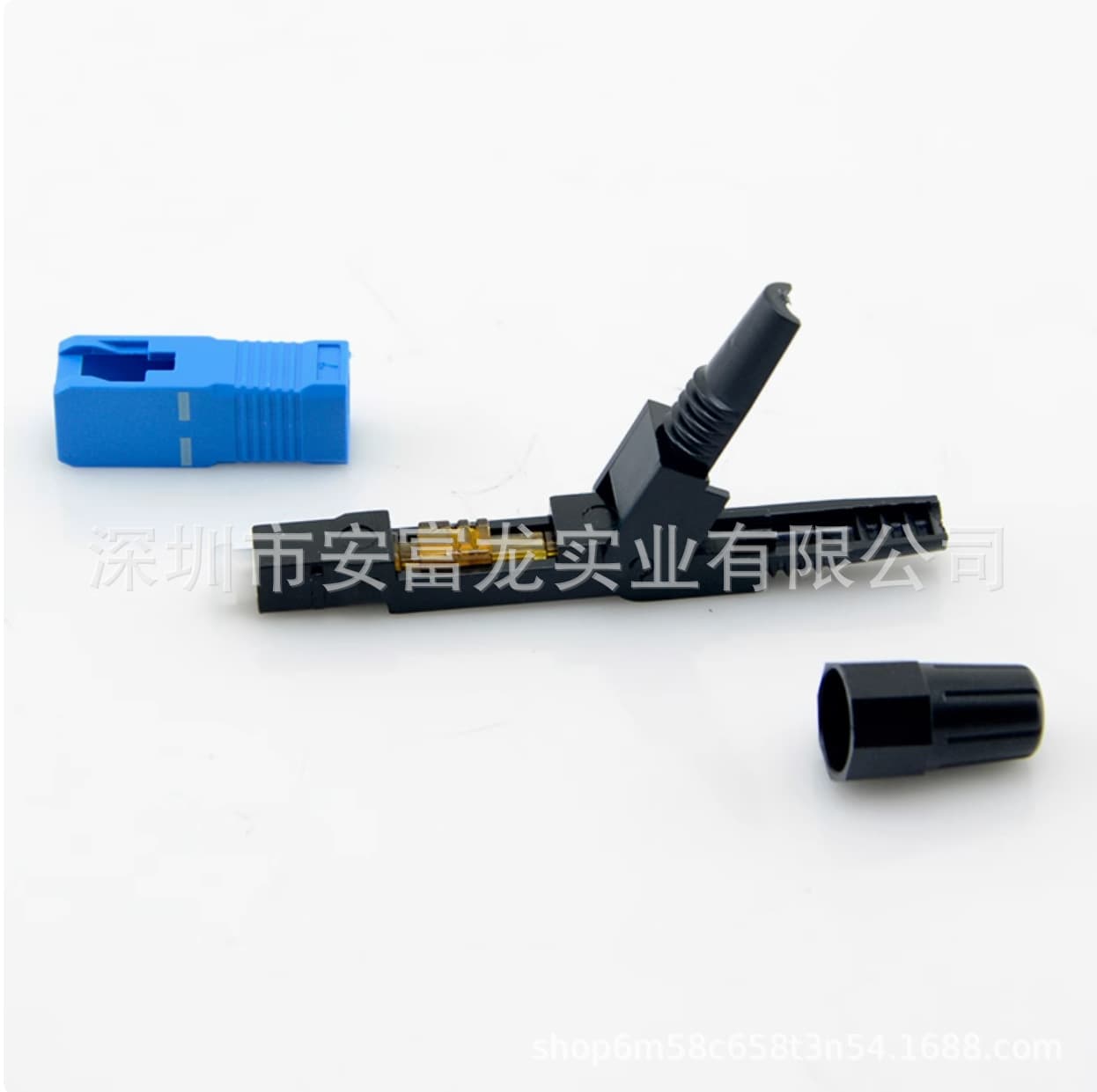 SC/UPC Fiber Optic Cold Connector Square Head Quick Connector FTTH Telecom Grade Drop Cable Cold Splice