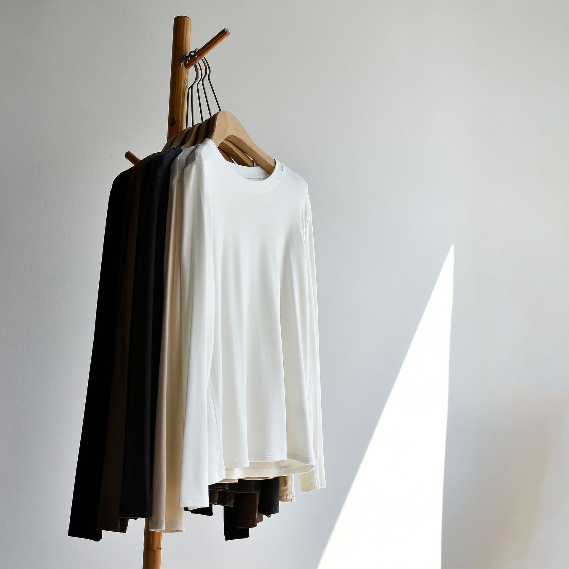 Yokos Circular Neck Tee - Meiyang Same Style Moisture-Wicking Recycled Cotton Long-Sleeve White T-Shirt Base Layer for Women