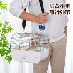 Parrot Cage Travel Bird Cage Electroplated Parrot Carrier Portable Outdoor Cage for Hamster Sugar Glider Lovebird