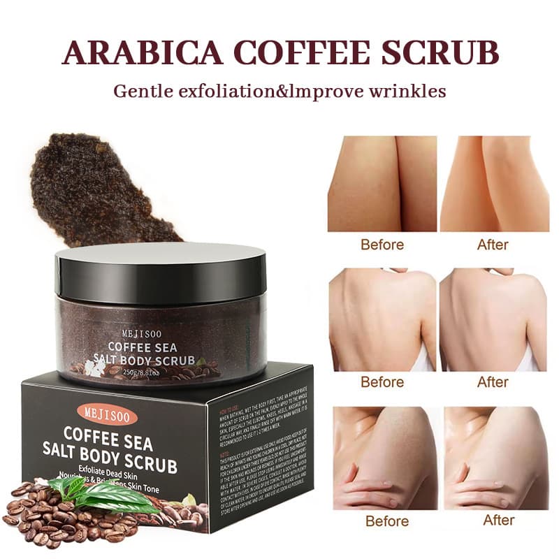 Coffee Coconut Milk Body Scrub Deep Cleansing Exfoliating Shower Scrub