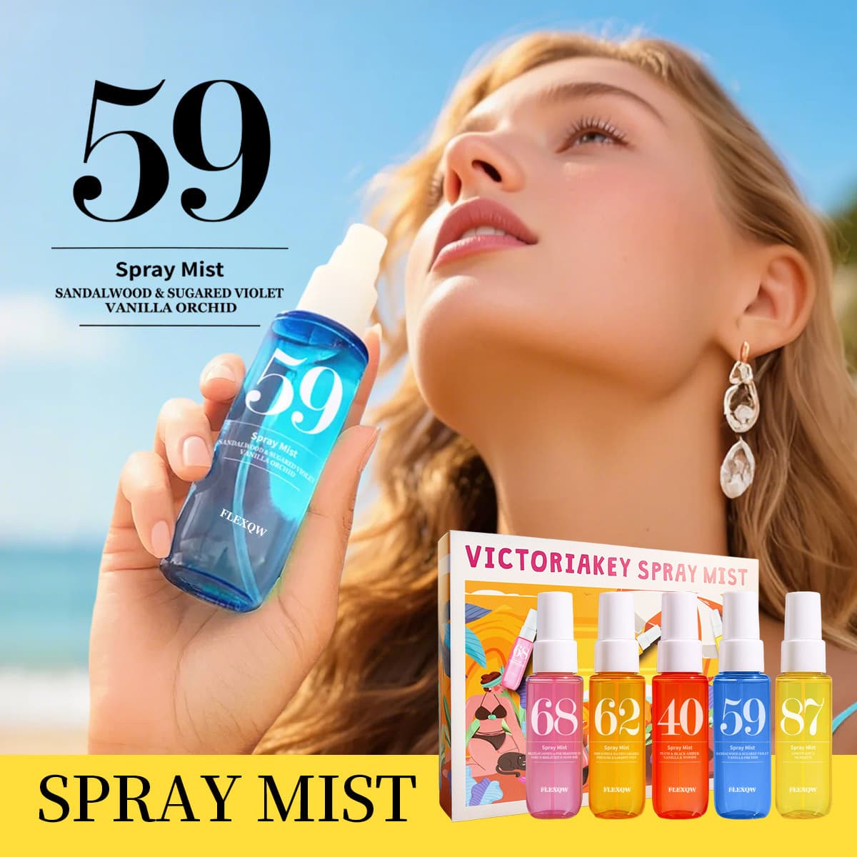 Cross-border Beach Digital Perfume Set Alcohol-Free Body & Clothing Fragrance Spray Long-Lasting Fresh Scent