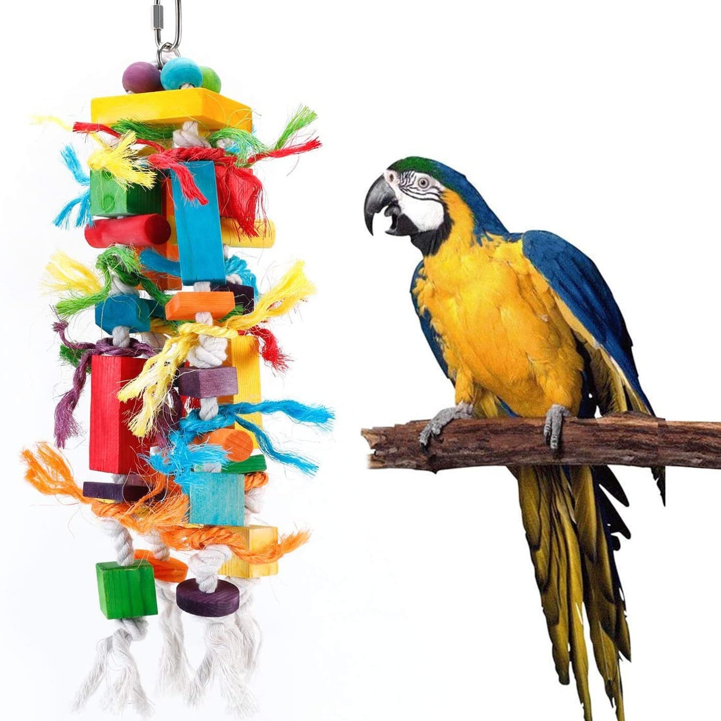Parrot Toy Bird Toy Wooden Chewing Toy Simulation Sound-Activated Bird Toy Bird Sound-Activated Parrot Children's Toy
