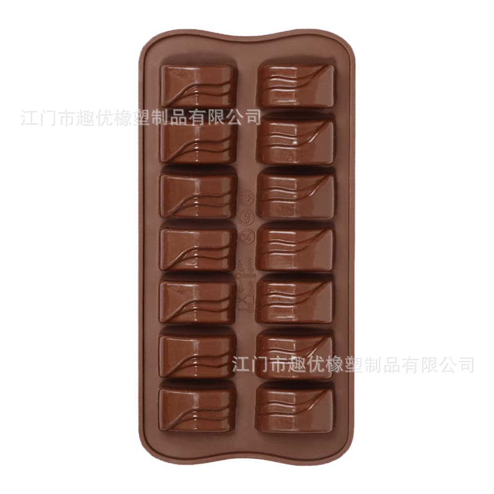 Cross-border 14-Cavity Silicone Chocolate Mold, Candy Mold, High Temperature Resistant Baking Dessert Mold, Baking Tool