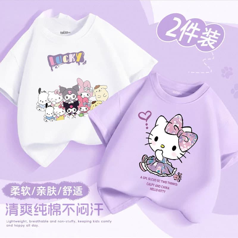 Girls' Summer Lightweight Pure Cotton T-Shirt 2026 New Style Children's Clothing Super Cute Summer Outfit Skin-Friendly Short-Sleeve Top