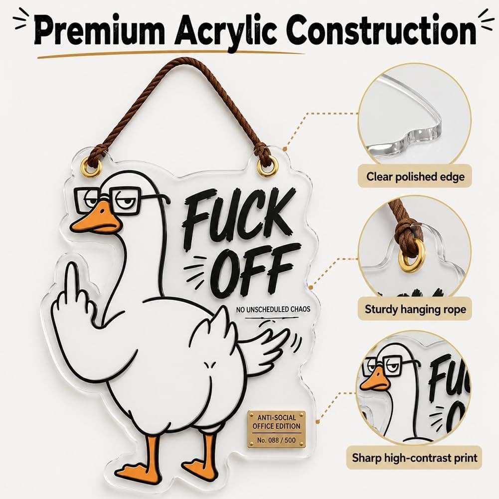 New Cross-Border Hilarious Goose Door Plaque Hanging Funny Goose Door Sign Wooden Craft