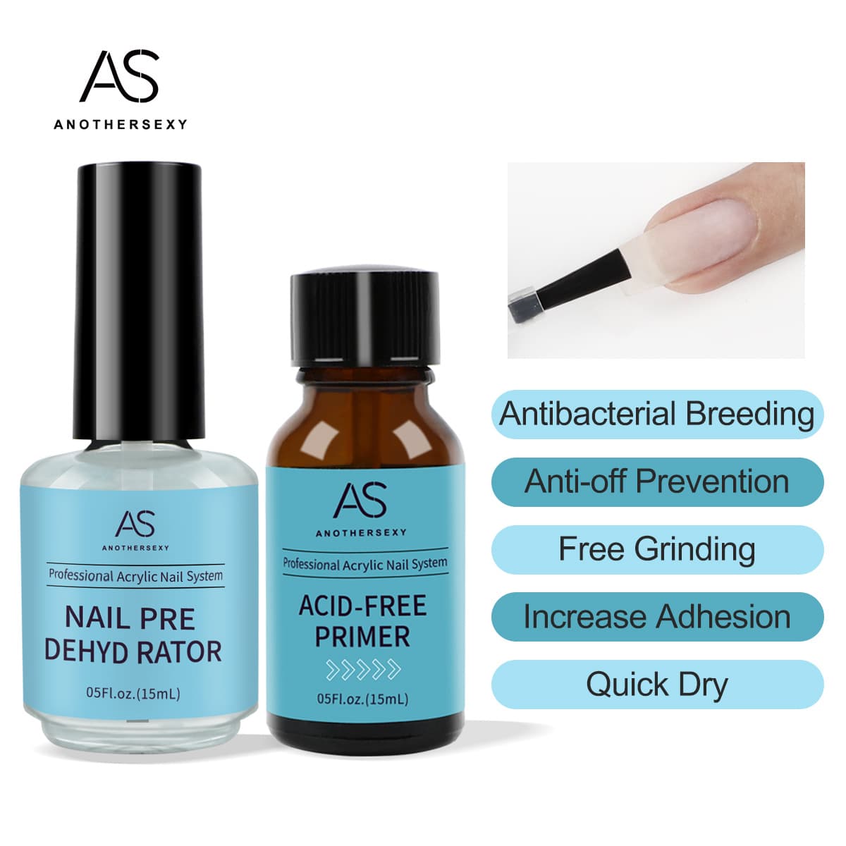 AS Acid-Free Nail Primer Liquid Cross-Border Nail Dehydrator Primer Set Nail Base Coat