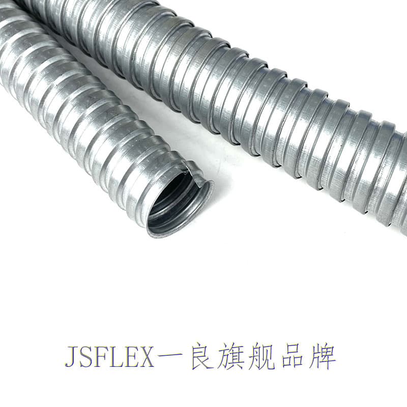 Hot-Dip Galvanized Wiring Metal Flexible Conduit, Non-PVC Coated Electrical Conduit, Galvanized Corrugated Pipe, Temperature Resistant and Breathable 4-Point