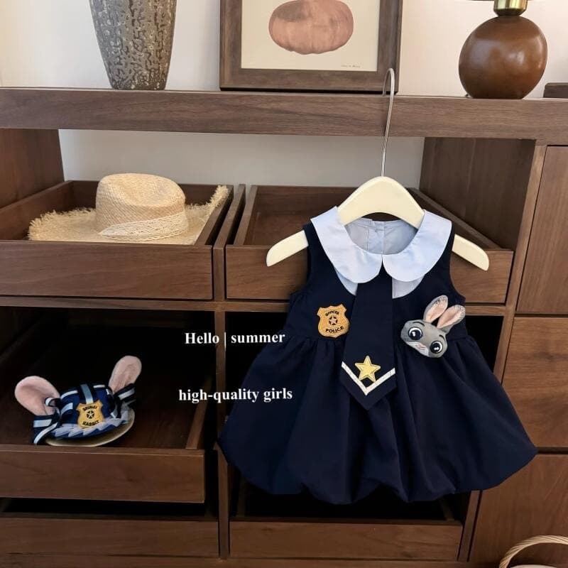 [Tian Xiaosi] Original Design Cos Zootopia Judy Hopps Baby Girls' JK Cute Doll Collar Preppy Bud Dress