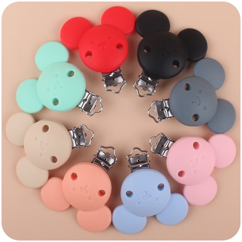 New Infant Soother Cartoon Animal Silicone Pacifier Clip Creative Baby Pacifier Anti-Drop Chain Small Accessory