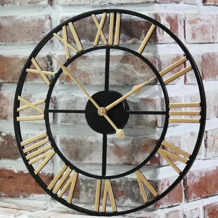Roman Silent Clock Manufacturer Cross-border Home Clock Retro Living Room Iron Wall Clock Nordic Decorative Clock Sweep