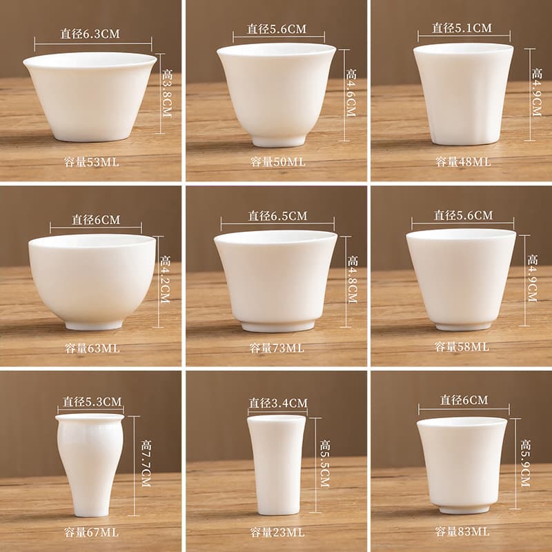 Single Cup Kung Fu Tea Aroma Cup Ceramic Tea Tasting Set, Personal Douli Style, Dehua Household Kung Fu Goat Fat Jade Tea Set