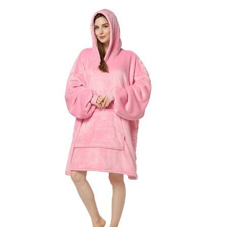 Lazy Home Leisure Hooded Fleece Pullover, TV Blanket, Warm Cotton Sleepwear Robe