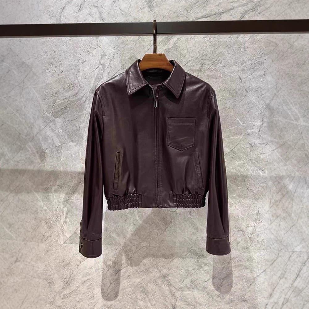 Spring and Autumn New Genuine Leather Super Soft Sheepskin Leather Jacket Short Petite Motorcycle Fashion Jacket Women's Jacket