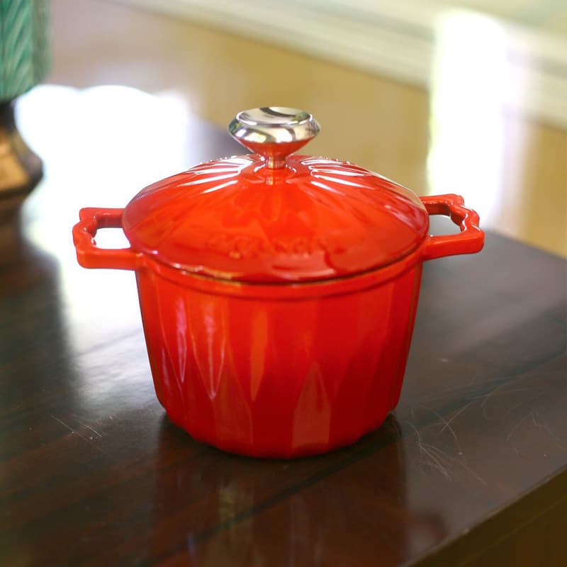 Zhenzuan 18cm Cast Iron Enameled Pot Braising Pot Stew Pot Casserole Soup Pot Cooking Pot Enamel Light Luxury Style