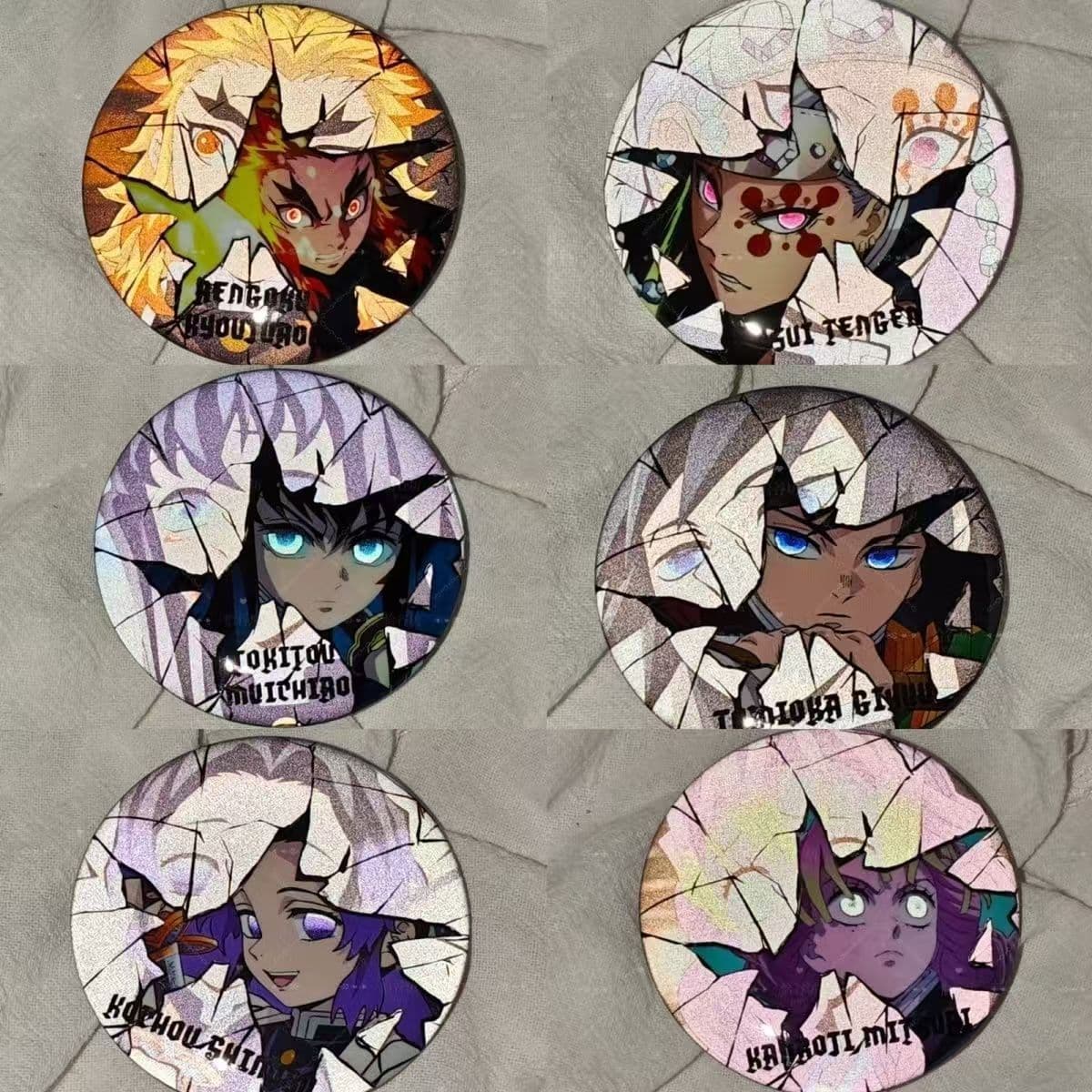 Demon Slayer: Kimetsu no Yaiba peripherals, Butterfly Ninja Yong, Broken Feeling, Baji badge, Baji Guzi pendant, the surroundings are reflective and beautiful