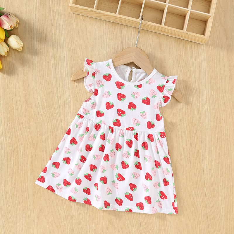 Baby Girl Summer Short Sleeve Lightweight Cotton Dress Toddler Princess Dress Infant Nightgown