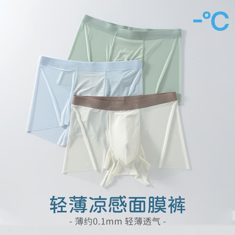 Men's Seamless Breathable Ice Silk Underwear Ultra-Thin Seamless Men's Underwear Ice Silk Plus Size Boxer Briefs Wholesale