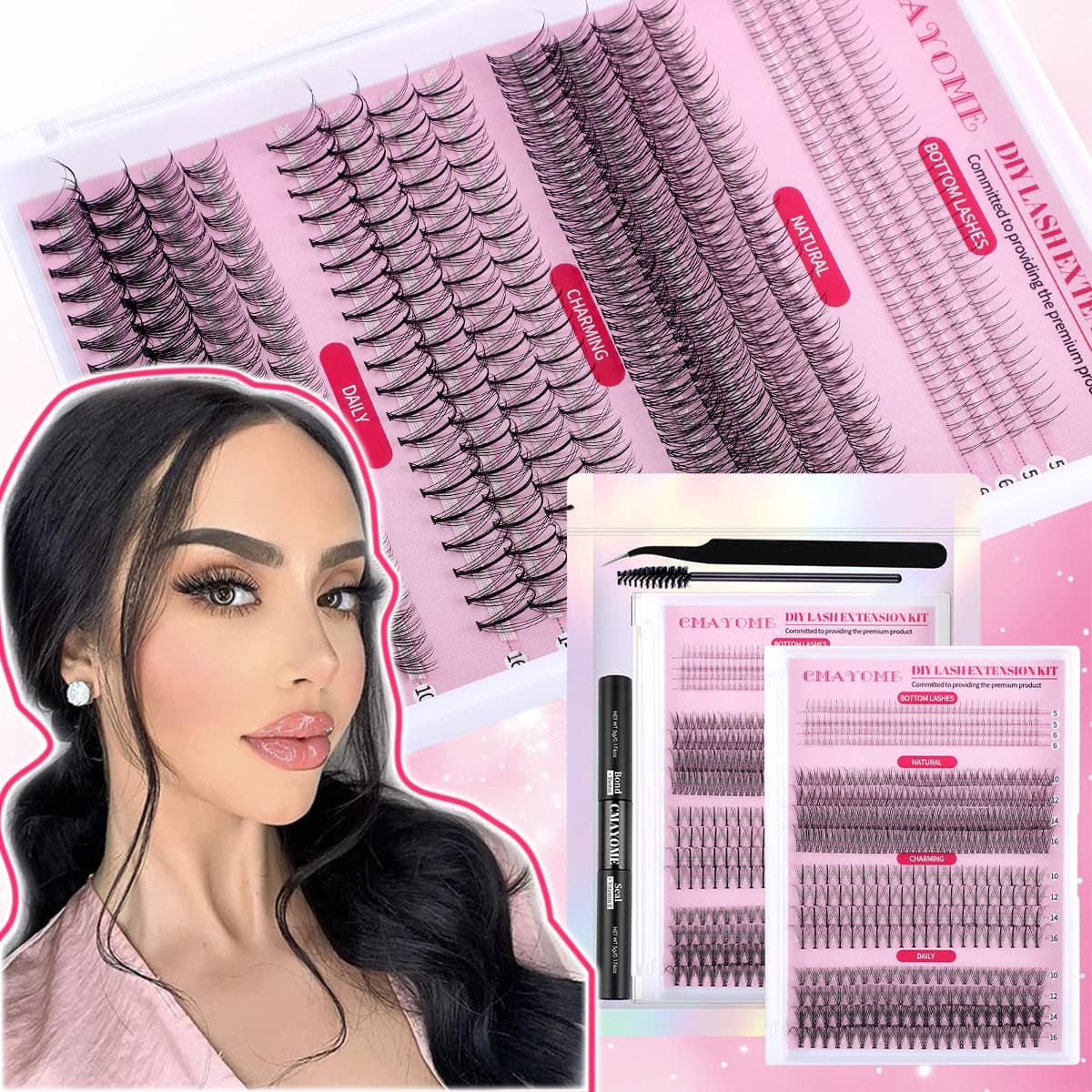 Export Cross-border 484 Clusters CD Curl Mixed Single Cluster False Lashes Simulation Daily Makeup Segmented Tuft Eyelashes