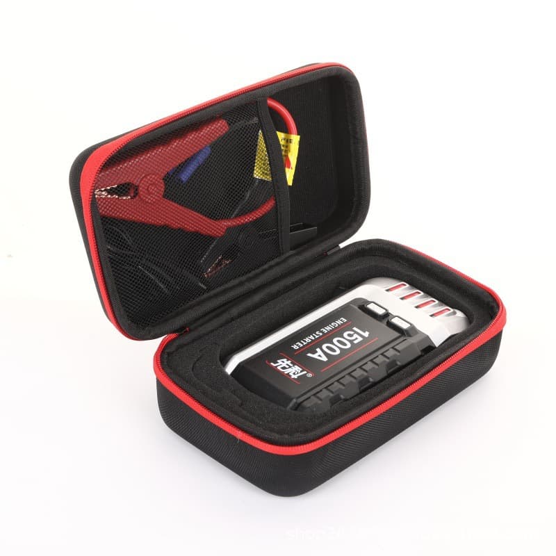 EVA Portable Car Jump Starter Storage Bag, Waterproof Hard Shell Shockproof Accessory Organizer, Portable Emergency Tool Case