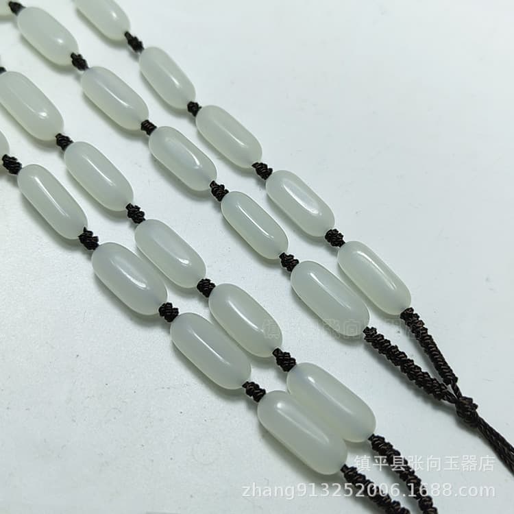 Wholesale imitation Hetian jade pendant chain necklace cord pendant knot braided random shape pendant chain