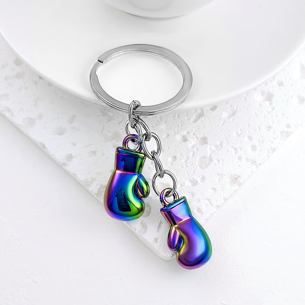 3D Keychain Boxing Glove Keychain 3D Metal Fighting Glove Pendant Fitness Club Pendant Small Gift