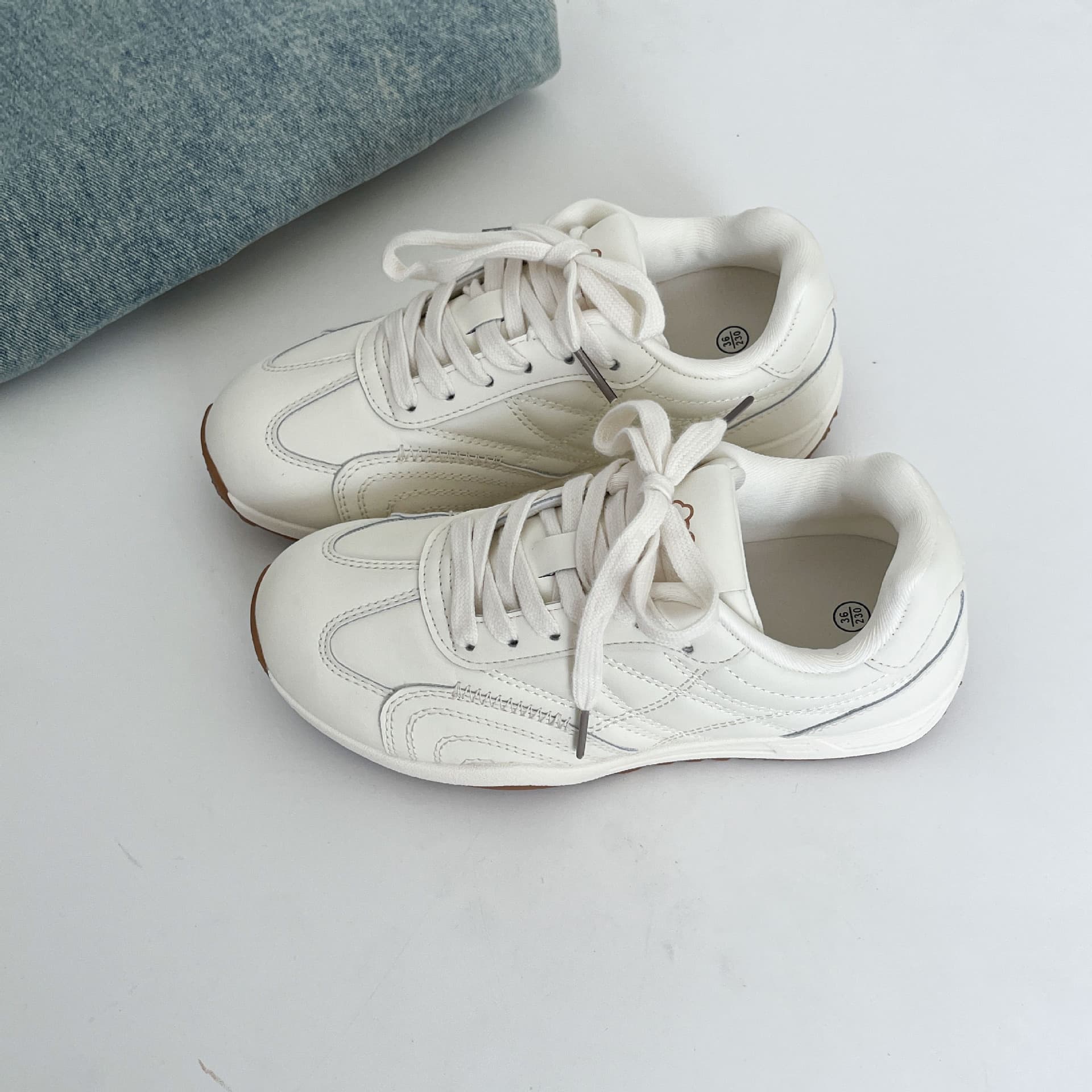 German training shoes women 2025 autumn new street fashion sneakers student lightweight flat sole breathable casual shoes Yuanbo 3207
