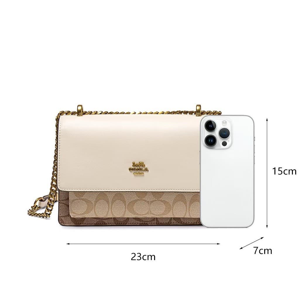 Retro printed chain small square bag, versatile crossbody, western style, light luxury and high-end sense 710