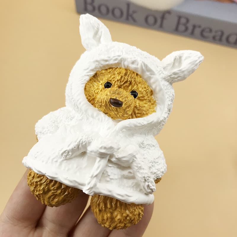 New Squishy Silicone Mold Robe Bear Three Little Bears DIY Stress Relief Squishy Plaster Ornament Food Grade Mold