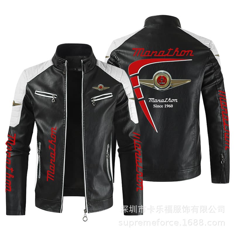 Cross-border foreign trade hot selling men's European size marath motorcycle motorcycle leather racing suit men's PU leather jacket jacket
