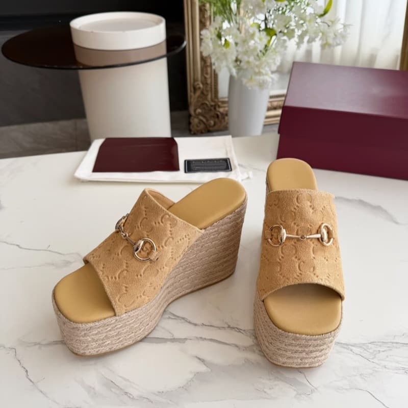 2026 New Cross-Border Fashion Horsebit Buckle Bag Rope Wedge Sandals for Europe, Middle East, Dubai, Netherlands, Germany
