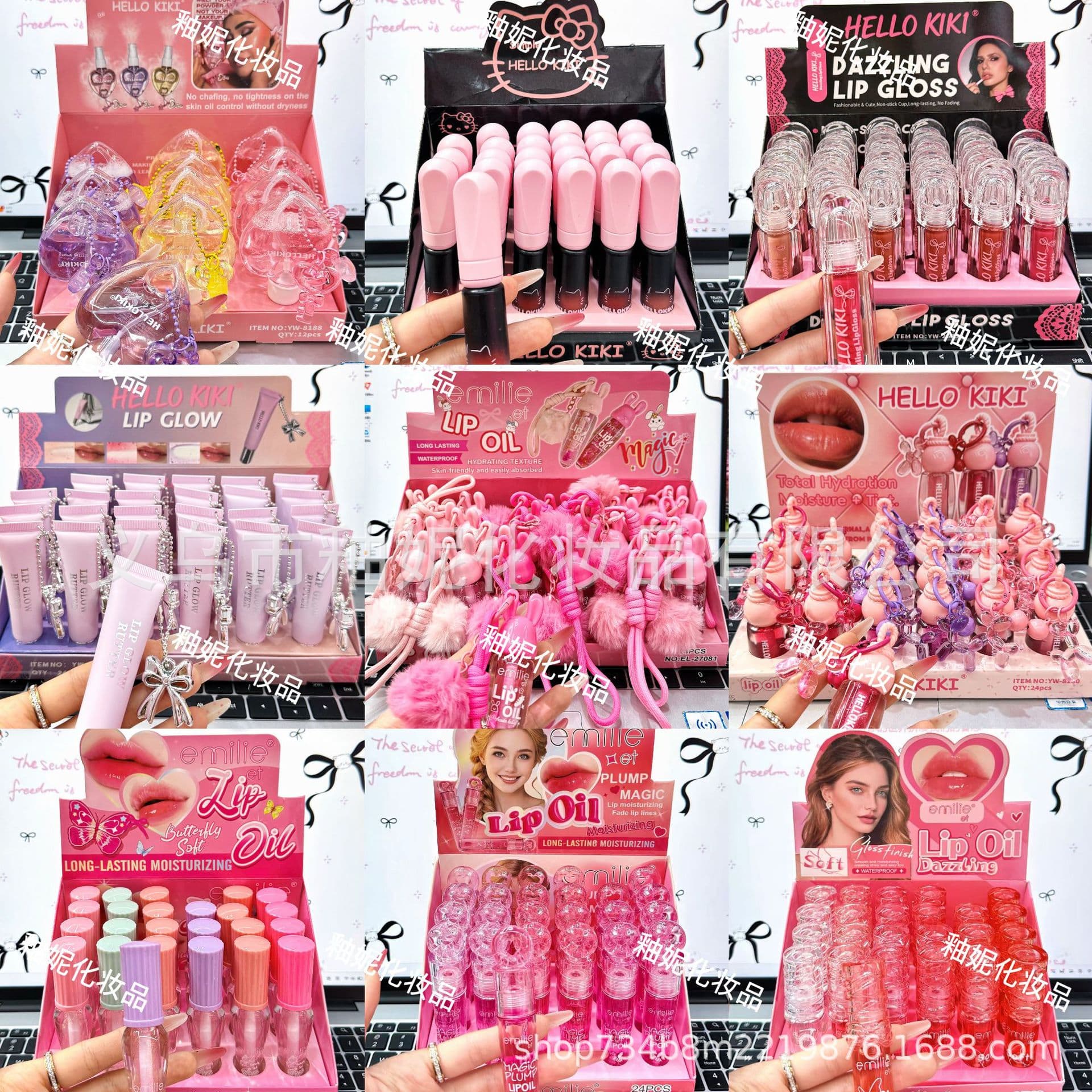 Cute Pendant Style Color-Changing Lip Gloss, Moisturizing, Mirror Glass Lip Oil, Fine Sparkle, Multi-Style Makeup