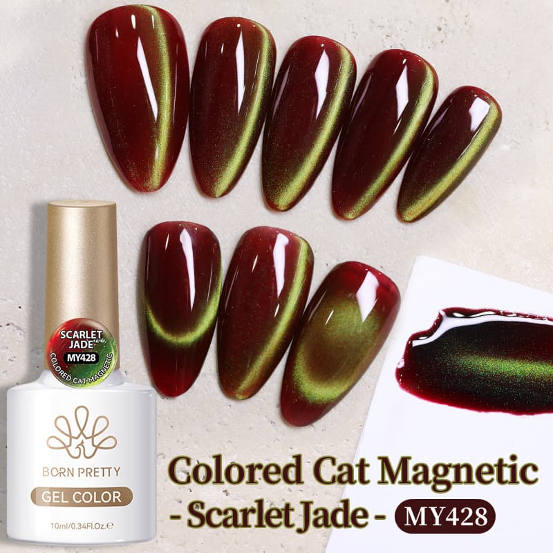 BORNPRETTY cross-border new autumn and winter limited 6-color cat eye gel set small light bulb crystal cat eye therapy gel